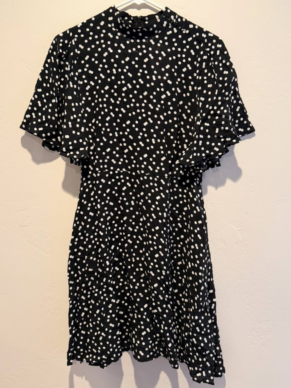 Fluter Sleeve Polka Dot Dress